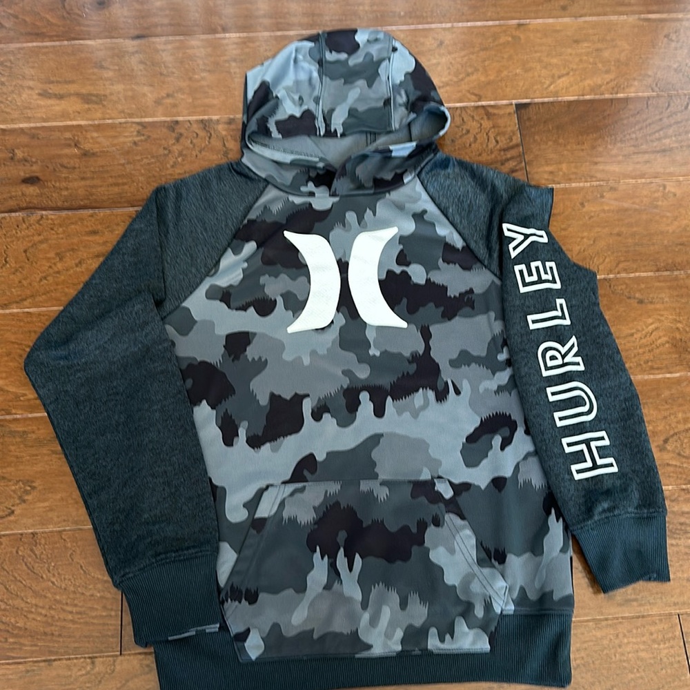 Boys Hurley Camouflage Hoodie Size Large